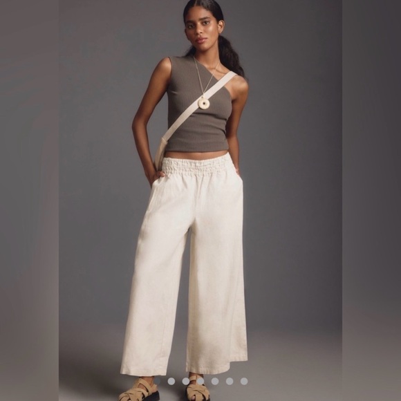 Anthropologie Pants - Anthropologie The Somerset  Pull On Linen Pants Size L